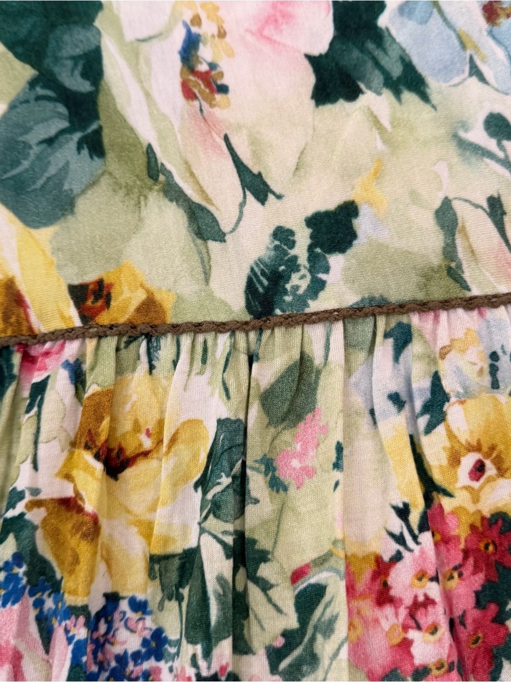 BI^nk London Anthropologie STEPHANIE Floral V-Neck Top pink green - Picture 10 of 10